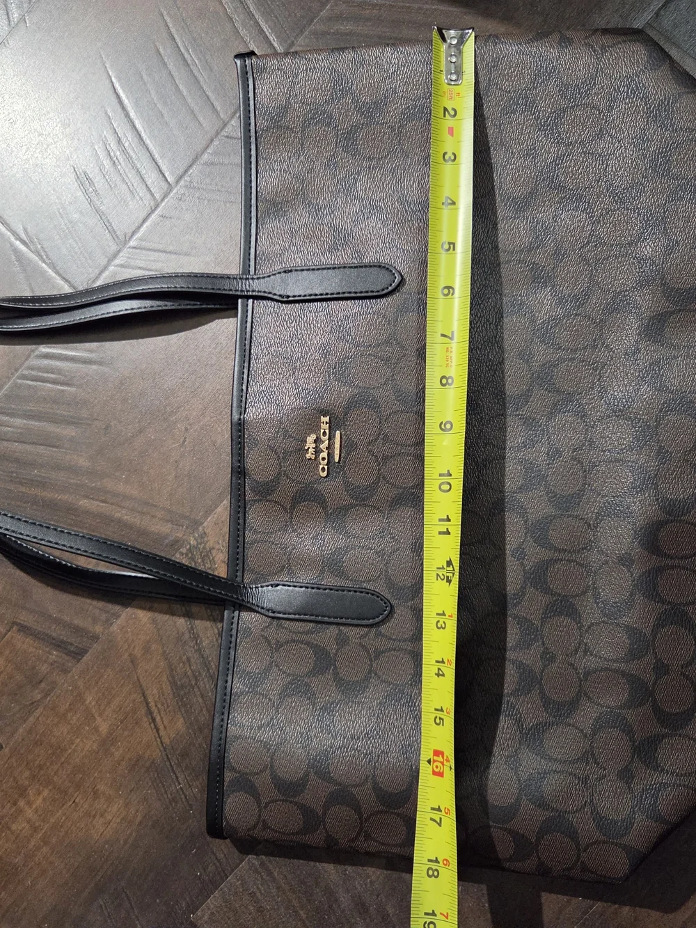 Coach Black Backpack Interior Patch Detail